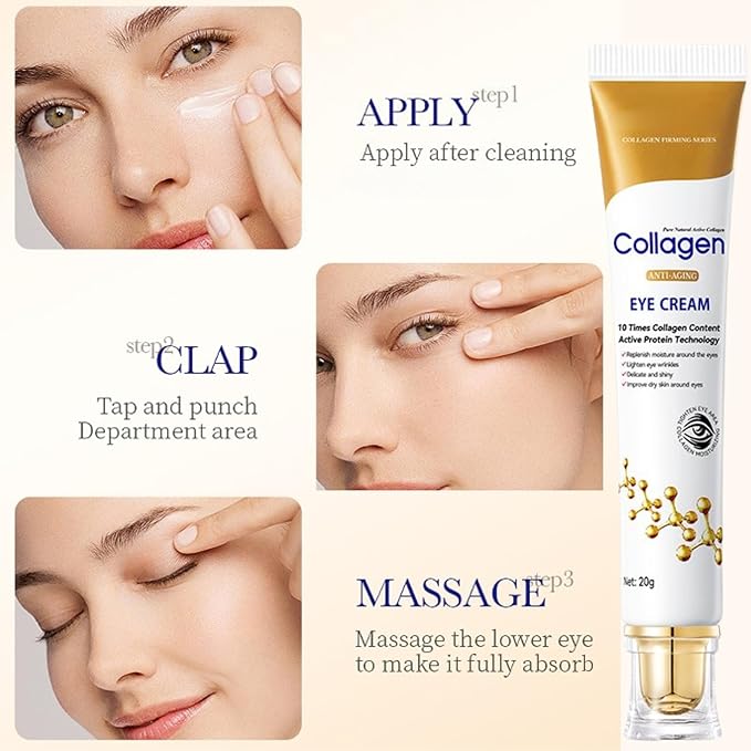 Collagen Eye Cream Anti Aging - Eye Cream for Puffiness and Bags Under Eyes - Under Eye cream for Dark Circles - Moisturizing Eye Serum - Eye Bags Treatment for Women - Firming Eye Treatment Products