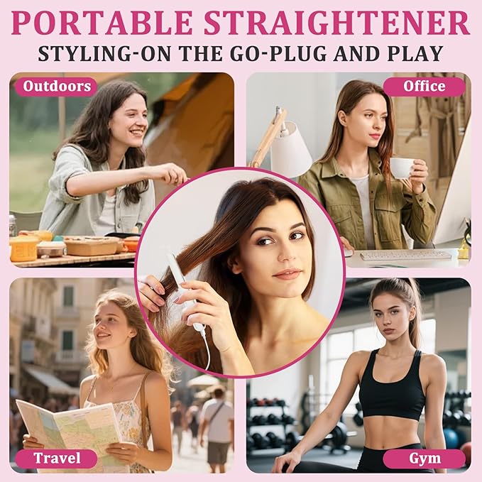 Straightener Irons|Rechargeable Hair Iron,30-Minute Auto Shut-Off,Mini Compact Portable Hair Iron,(White)-This Model Requires a USB Cable to Operate (no Built-in Battery)
