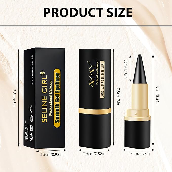 Ayky Long Wear Gel Eyeliner - Natural Black, Waterproof & Smudge-Proof Matte Gel Eyeliner (04# Black)