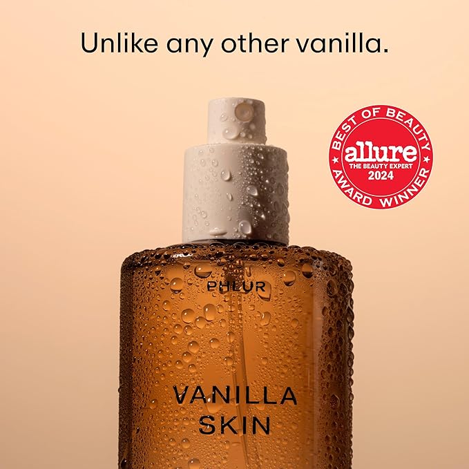 PHLUR Vanilla Skin Body Mist - Hair & Body Mist Fragrance - Vanilla Body Spray with Pink Pepper, Cashmere Wood & Sandalwood (8 Fl Oz)