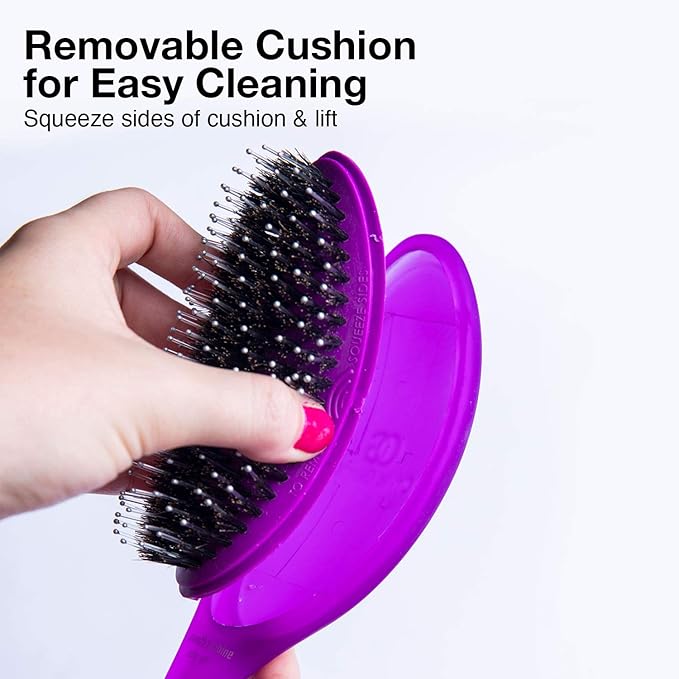 Olivia Garden OG Brush Styler, To Smooth and add Shine, All hair Types, removable cushion for easy cleaning, scalp hugging for scalp massage, gentle, for women, men and children, Pink