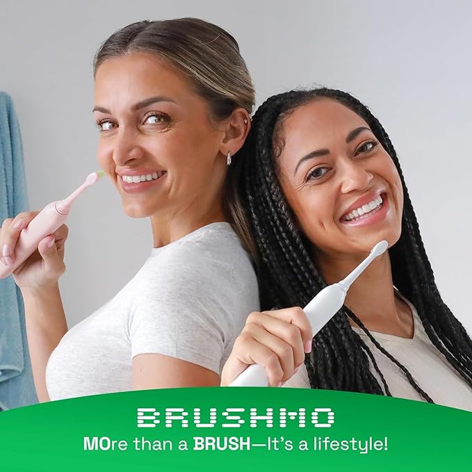Brushmo Plaque Control Replacement Toothbrush Heads, Compatible with Philips Sonicare Click-on Electric Toothbrush Handles, 8 Standard Replacement Heads, Soft Dupont Bristles, BM928, White (Pack of 2)