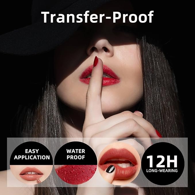 ilembane Drak Brown Matte Liquid Lipstick Stay Long Lasting, Highly Pigmented Rich Lip Colors, Smudge-Proof, Waterproof, Transfer-Resistant(Chocolate)