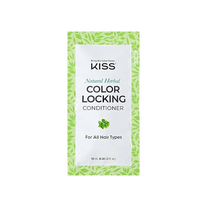 KISS Color Change Permanent Shampoo Dye, 100% Gray Coverage, Natural Plant & Herbal Extracts, All Hair Types, Moustache & Beard, 3-7 Minute Application, 4 Pre-Measured Pouches - Natural Black