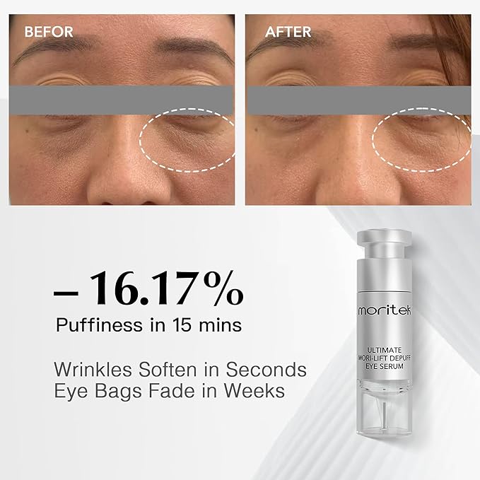 MORITEK Deep Anti-Aging Wrinkle Remover & Eye Serum instantly reduces the appearance of under-eye bags, puffiness, dark circles, wrinkles, fine lines, and crow's feet