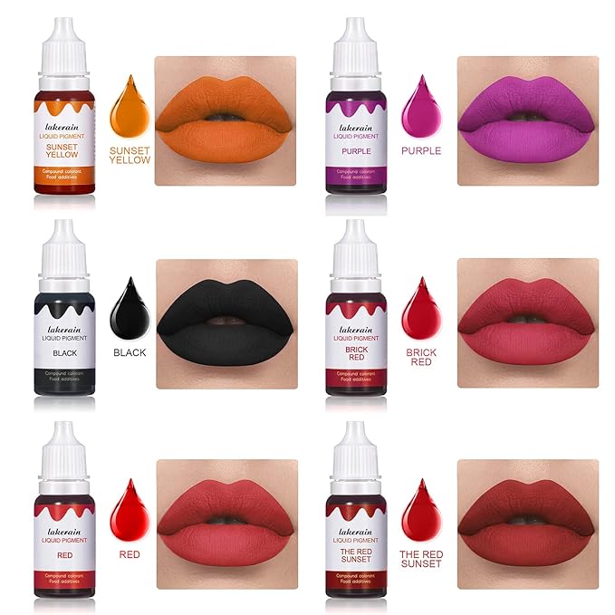 BONNIE CHOICE 12 Colors Liquid Lip Gloss Pigment Set, DIY Lipstick Liquid Pigment for Set Making Lip Gloss, DIY Lip Cosmetic Dye, Edible Coloring Pure Plant for Gloss Base