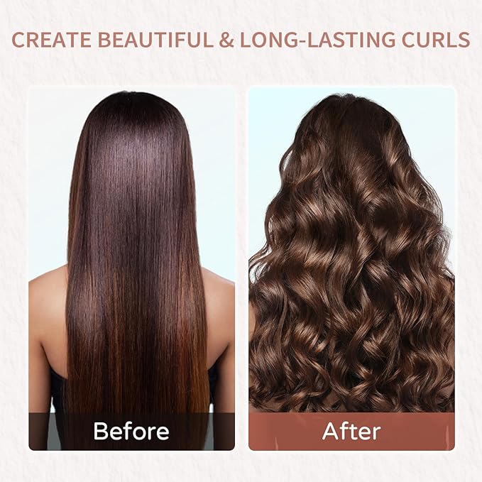 Rotating Curling Iron 1 Inch, Automatic Curling Wand with 12 Temperature & Memory Mode Perfect for Beach Waves, Fast Self Curling Wand, Suit for Medium or Long Hair
