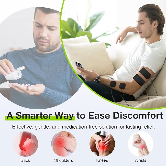TENS Unit Muscle Stimulator with Color Display,Dual Channel TENS EMS Machine with Customizable Frequency&Pulse Width,36 Modes,20 Intensity Levels,Rechargeable Pain Relief Device–Black(Button Layout B)