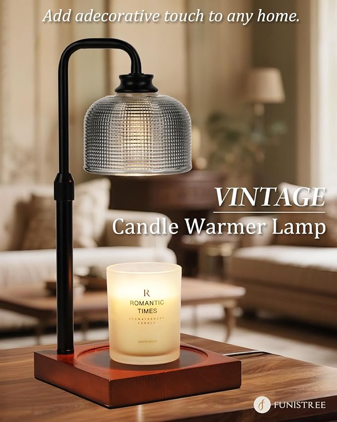 Candle Warmer Lamp with Timer Dimmable, Adjustable Height Candle Warmer, Birthday Valentines Day Gifts for Women Mom House Warming Gifts New Home, Wax Warmer for Jar Candles with 2 Bulbs