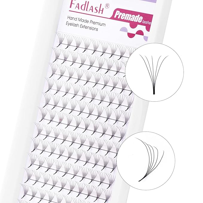FADLASH Premade Lash Fans C Curl Premade Fans Eyelash Extensions 5D 0.07 Volume Lash Fans Premade Handmade Premade Lash Extensions Fans (5D-0.07C-9mm)