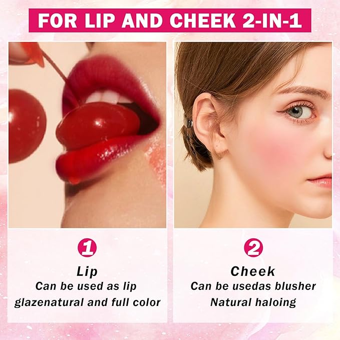 7 Colors Korean Lip Tint Stain Set Long-lasting Waterproof Velvet Lip Tint Moisturizing Lip Gloss Set,Multi-Use Lip and Cheek Tint for Women Daily Lip Makeup