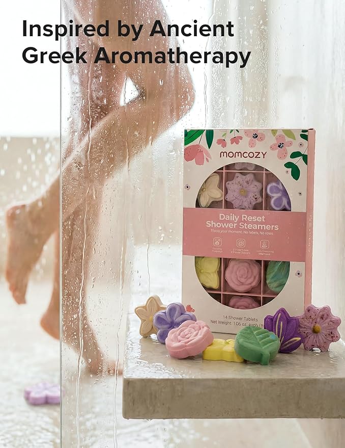 Momcozy 14 Pack Shower Steamers Aromatherapy with 7 Floral Scents, at-Home Spa-Worthy for Daily Shower, Ideal Gift Idea with Gentle Formula, Christmas Gifts for Mom, Self Care Gifts for Women
