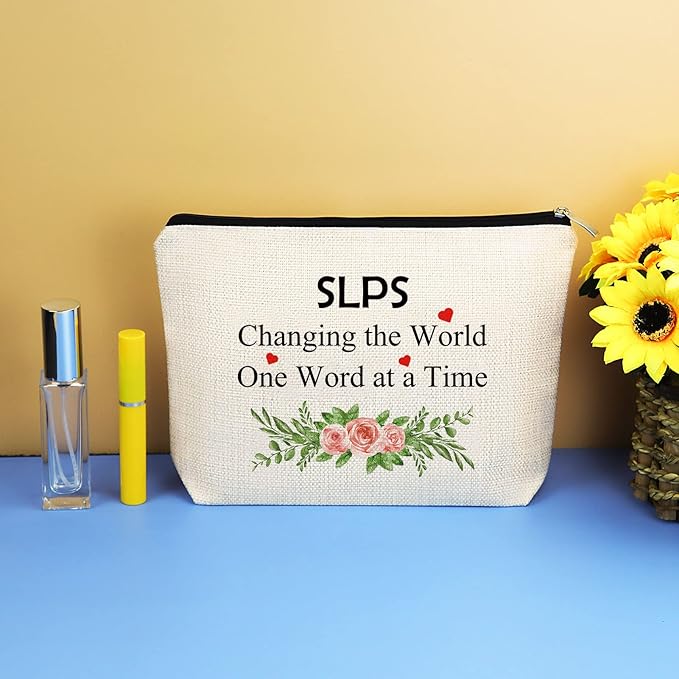 Speech Language Pathologist Gifts Makeup Bag Speech Therapist Appreciation Gifts Thank You Gift for SLP Cosmetic Bag Christmas Thanksgiving Gift for Women