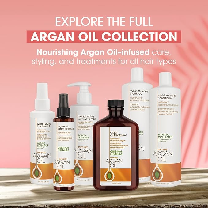 One 'N Only Argan Oil Hair Treatment - Lightweight & Hydrating Hair Oil for Natural, Wigs & Extensions - Shine Enhancing, Heat Protectant & Frizz Control (3.4 oz, 2pk)