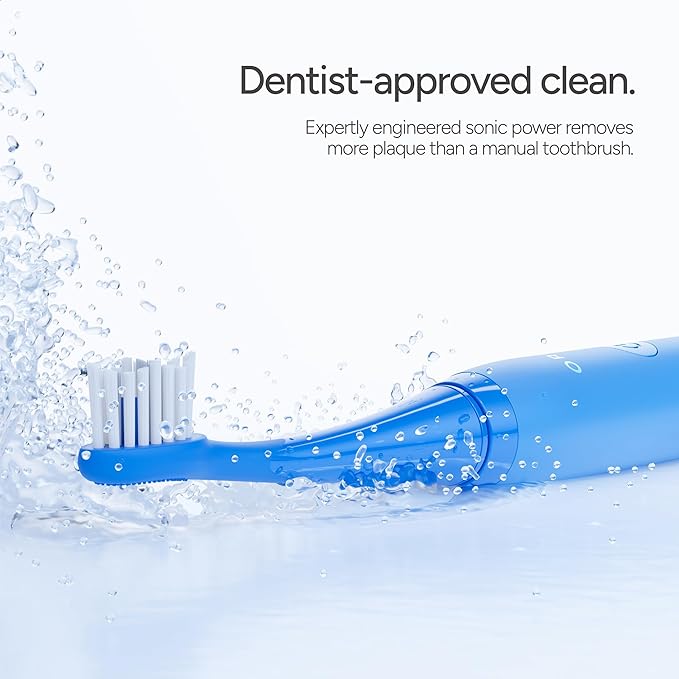 ORDO Lite Sonic Toothbrush, Electric Toothbrushes with 35,000 Pulses Per Min, Dual Modes, Over 5 Weeks Battery, Smart Timer, Waterproof, USB C, Sky