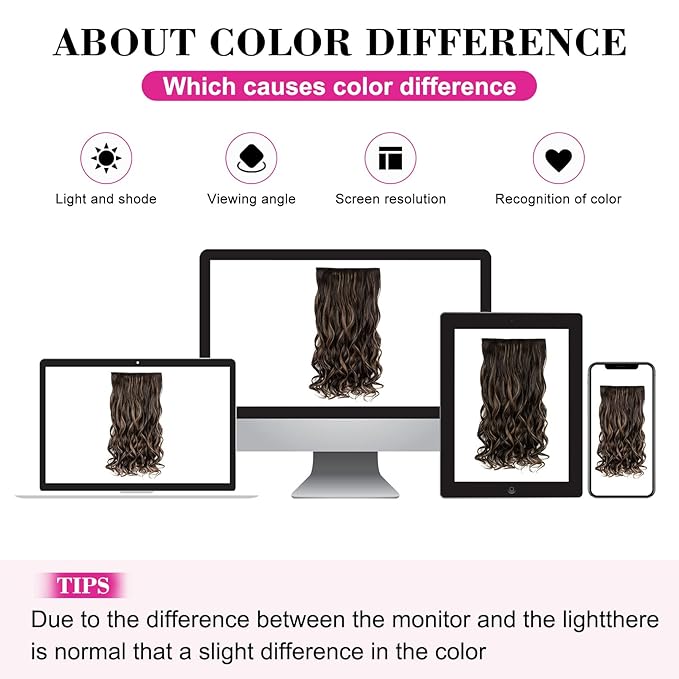 REECHO 14" 1-Pack 3/4 Full Head Curly Wavy Clips in on Synthetic Hair Extensions HE008 Hairpieces for Women 5 Clips 3.6 Oz per Piece - Natural Black