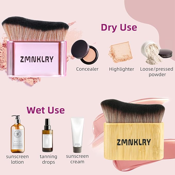 Self Tanner Brush, Make Up Kabuki Brush, Sunscreen Application Tanning Brush, Kabuki Brush for Self Tanner,Tanning Brush for Self Tan, Body Self Tanning Brush, Rose Gold Self Tan Brush