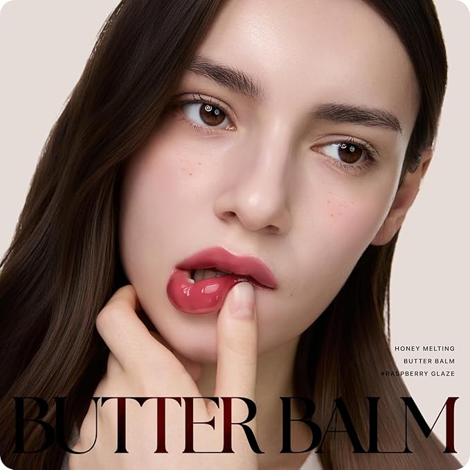 Nature Republic Honey Melting Lip Butter Balm – Moisturizing Tinted Plumping Lip Balm with Peptides, for Sheer & Glossy, Fuller-Looking Lips (RASPBERRY GLAZE)