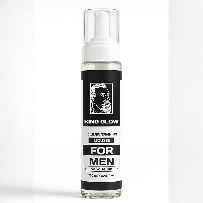 Self-Tanner for Men | King Glow - Water-Based, Fast-Drying Sunless Tanning Foam for Body and Face - Natural Tan Without the Sun (Mitt Included)