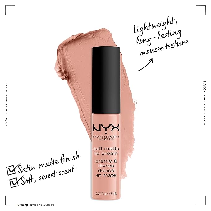NYX PROFESSIONAL MAKEUP Soft Matte Lip Cream, Lightweight Liquid Lipstick - Cairo (Matte Pure Nude) (Pack of 2)