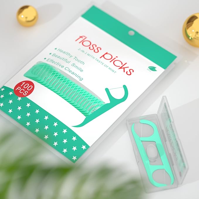 Mint Dental Floss Picks,Tooth Picks Flossers for Adults,600 Count with a Portable Travel Cases Floss
