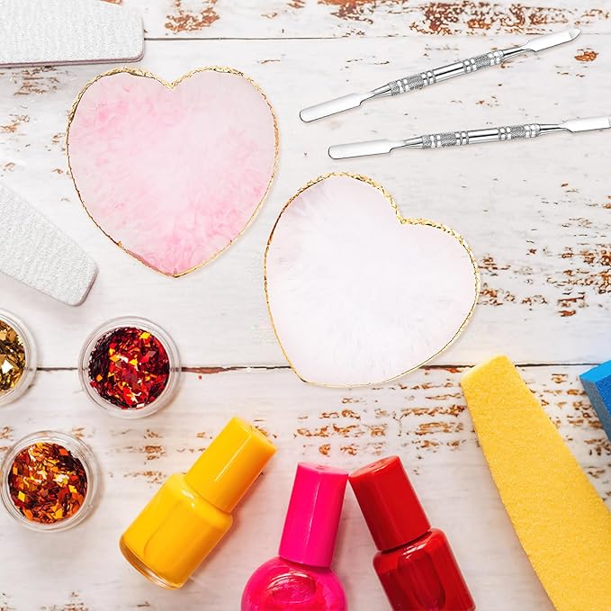 2 Pcs Resin Nail Art Palette and 2