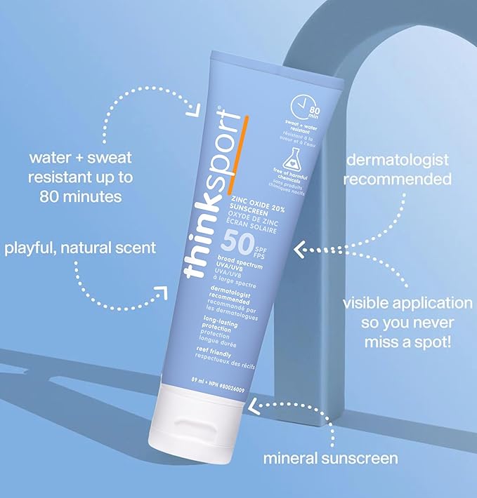 Thinksport SPF 50 Plus Sunscreen, 3 Ounce-pack of 2