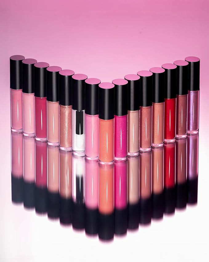 Radiant Professional Lip Glaze (23 Shades) - Ultra-Glossy, Non-Sticky & Long-Lasting Lip Gloss for Women - High Shine Hydration - Vegan & Moisturizing for Soft, Nourished Lips - (13 FUCHSIA SPARKLE)
