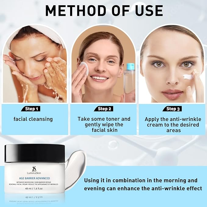 LuminaSkin Age Barrier Advanced Cream - Fix & Renewal Facial Cream - Hydrating Face Moisturizer, Anti Aging & Skin Barrier Repair Face Cream