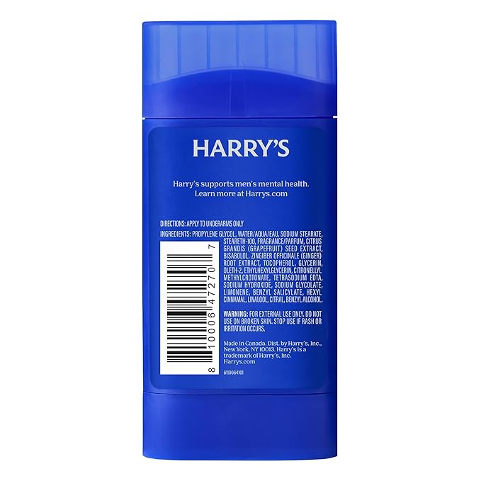 Harry's Aluminum Free Deodorant for Men - Odor Control, Stone Scent, 2.5 Oz, 3-Pack, Men's Deodorant