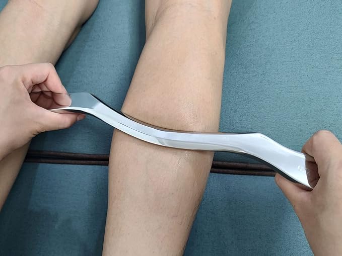 Muscle Scraper Stainless Steel Gua Sha Scraping Massage Tool,IASTM Tools, Great Soft Tissue Physical Therapy 14 Inch Long(Double Edge)
