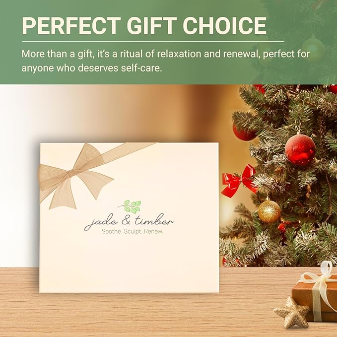 jade & timber Jade Roller & Green Sandalwood Gua Sha Set – Facial & Body Massage Tools for Lymphatic Drainage & Sculpting - Self Care Gift