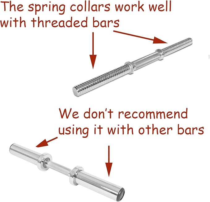 4pcs Spring Clip Collars 1 inch (0.94'', 24mm) 24mm) Exercise