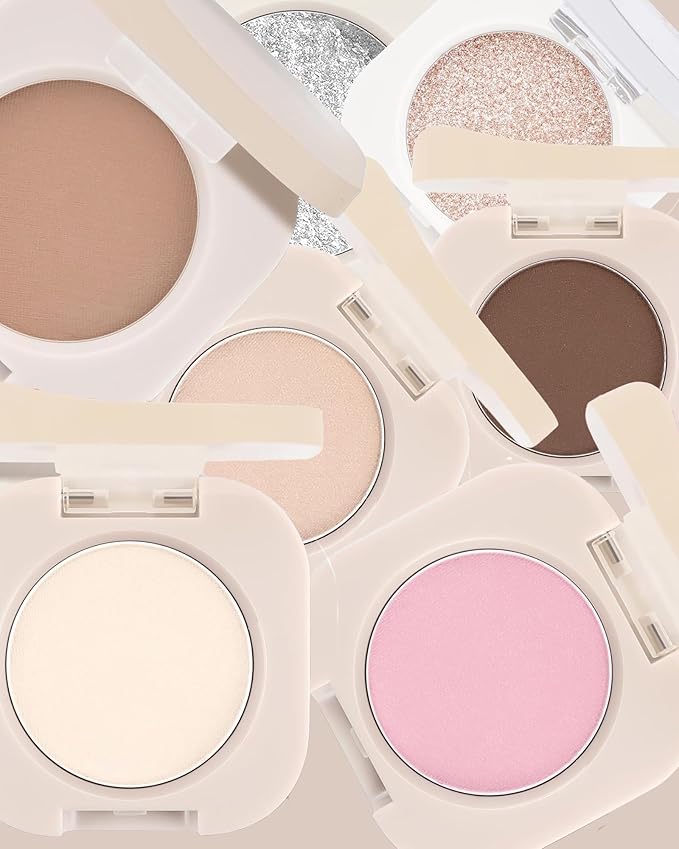 Single Matte Eyeshadow,Nude Pink Eye Shadow Palette Primer Base Blusher Makeup,High Pigment Waterproof Pressed Eye Shadows Powder with Smooth Lightweight Blendable Formula for Daily Eye Look-02