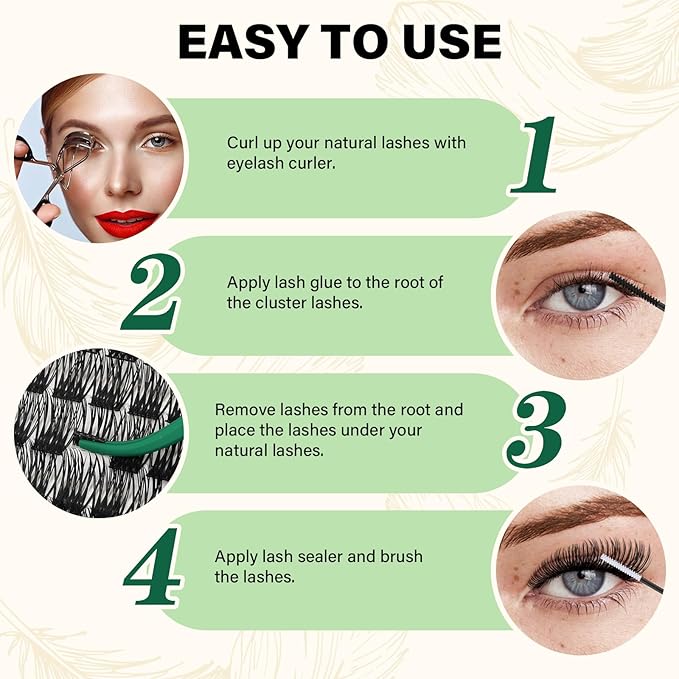 Lash Clusters 144pcs Individual Lashes D Curl 14mm Eyelash Clusters KEYYOU Air Touch Cluster Lashes Super Lightweight Soft Wispy Comfortable Easy DIY at Home(Air03-D-14mm)