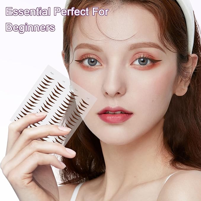 Boobeen 120 PCS Eyeliner Stickers, Adhesive Instant Cat Eyeliner Stamp, Eye Patches with Precision Tweezers, Long-Lasting & Waterproof for Easy Symmetrical Wings