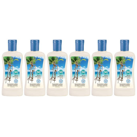 Panama Jack Sunscreen Suntan Lotion - SPF 50, Broad Spectrum UVA/UVB Protection, PABA, Paraben, Gluten & Cruelty Free, 6 FL OZ (Pack of 6)