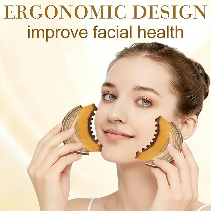Only Romee 1PCS Lymphatic Contour Face Brush - Ultra-Soft Facial Dry Brush for Lymphatic Drainage & Jawline Sculpting, Gentle Face Massager Tool for Puffiness Reduction, Skin & Glowing Complexion