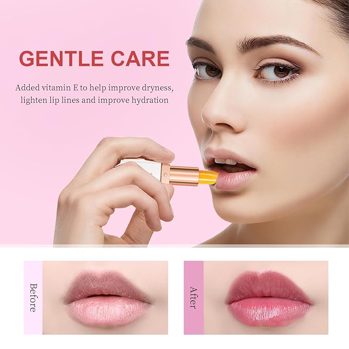 Color Changing Lipstick, 6-Colors Lip Stain Temperature Activated Vegan Formula, Magic Lipstick Long-Lasting, Nourishing, Cruelty-Free & Vegan #dark purple