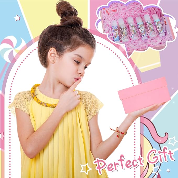 24 Pcs Unicorn Lip Balm Back Girls