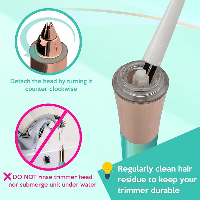 2 in 1 Eyebrow and Facial Hair Remover for Women Painless Electric Razor Epilator Trimmer Shaver with 18K Gold-Plated, USB Rechargeable, 360° LED for Flawless Eyebrow and Face Hair Removal
