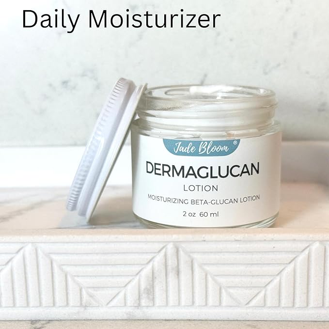 Jade Bloom Dermaglucan Beta Glucan Cream Lotion Moisturizer Skincare | Daily Hydrating Face & Body Hydration, (4oz)
