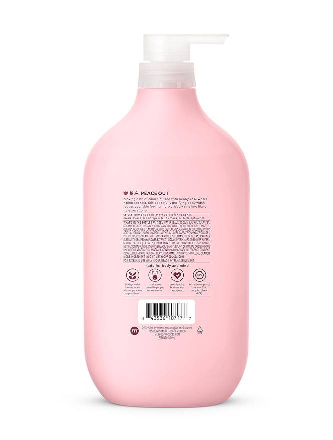 Method Body Wash, Pure Peace, Paraben and Phthalate Free, Biodegradable Formula, 28 oz (Pack of 1)