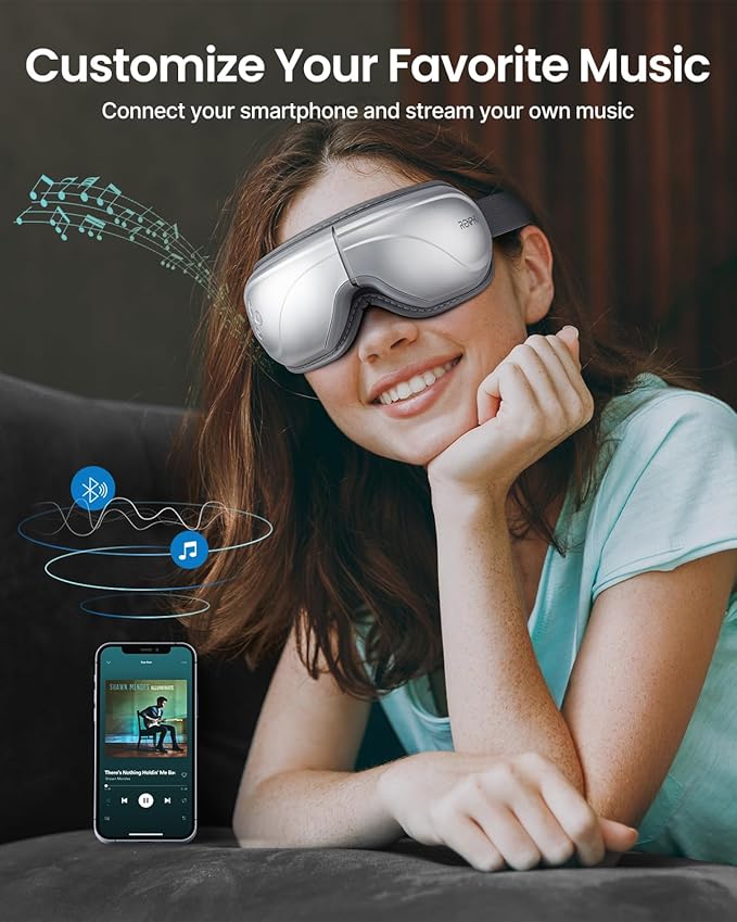 RENPHO Eye Massager with Heat, Birthday Valentines Day Gifts for Grandkids Mom Dad Women Men Face Massager, Heated Eye Mask for Improve Sleep Eyeris 2