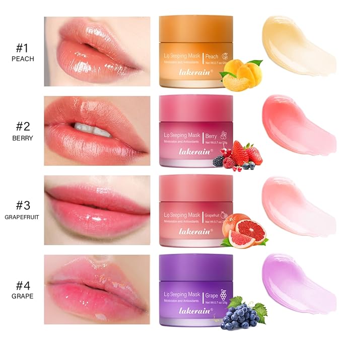 Lip Sleeping Mask,Moisturizing Lip Mask 0.7oz(04-Grape)