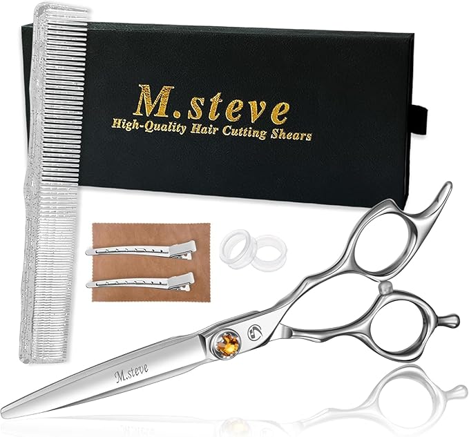 Professional Hair Cutting Scissors 6.3 Inch, VG10 Stainless Steel Barber Shears, Extremely Sharp Hairdressing Scissors for Salon & Home Use, Ambidextrous Left Right Hand