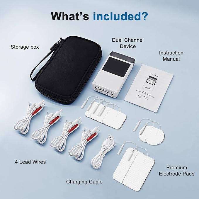 TENS Unit EMS Muscle Stimulator for Pain Relief, 4-in-1 TENS & EMS & Relax & DIY, 4-Channel 60 Modes 30 Intensity with Upgraded Color Screen for Back, Neck, Shoulder, Sciatica