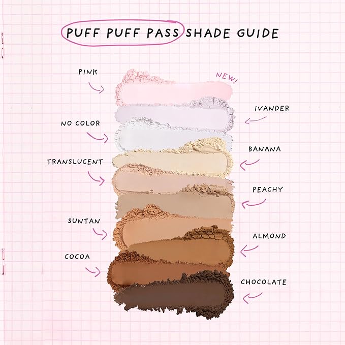 KimChiChic Beauty Puff Puff Pass Set and Bake Setting Powder for Makeup, Extra Fluffy Loose Face Powder Poof, Soft Natural Face Makeup for Uneven Skin Tone, 05 Suntan