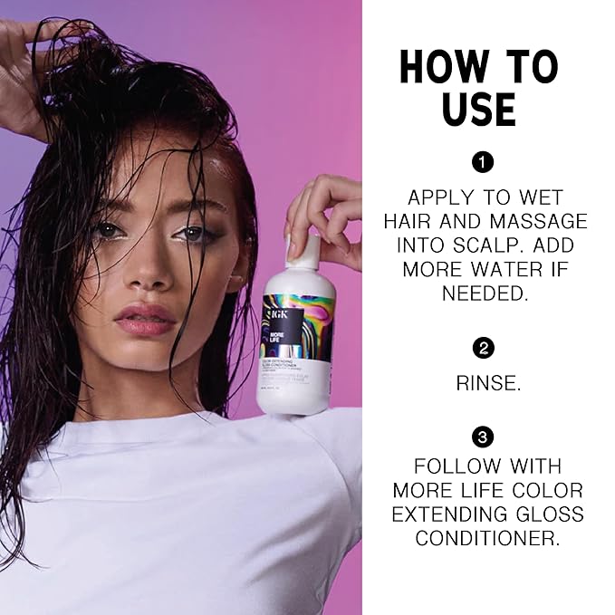 IGK MORE LIFE Color Extending Gloss Shampoo & Conditioner Set | Preserves Color + Enhances Shine | UV Protection | Vegan + Cruelty-Free | 33.8 oz (Pack of 2)