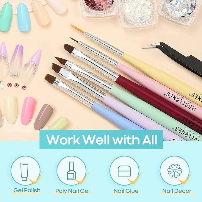 Modelones nail art brush set,